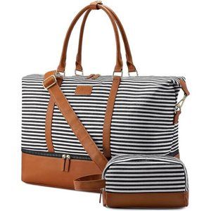 Weekender Bags for Women Canvas Travel Duffel Bags with Shoe Compartment
